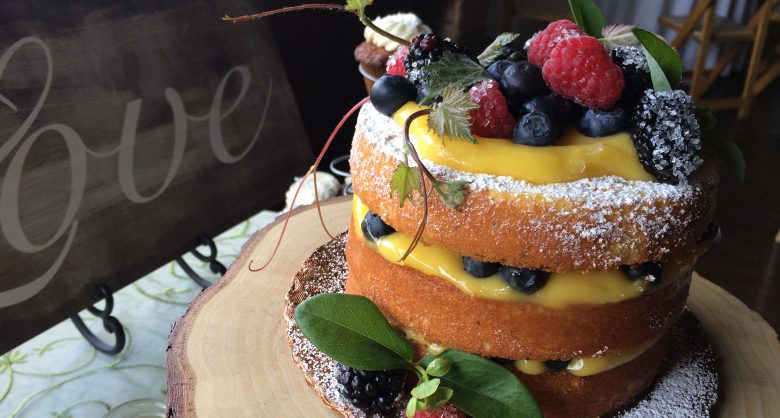 naked cake with lemon curd